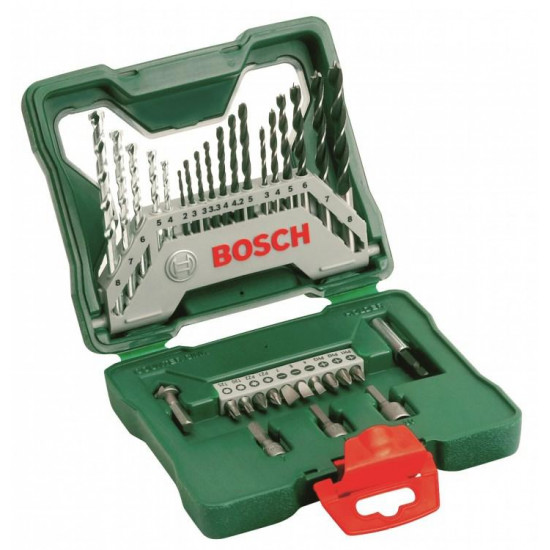 აქსესუარების ნაკრები Bosch X-Line 2607019325 33 ც ხელსაწყოები, ინსტრუმენტების მასალები ბურღების ნაკრები Bosch X-Line 2607019325 33 ც ეს ნაკრები უზრუნველყოფს ოპტიმალურ მზადყოფნას თითქმის ნებისმიერი ამოცანისადმი. აქსესუარების ნაკრები Bosch X-Line 2607019325 33 ც