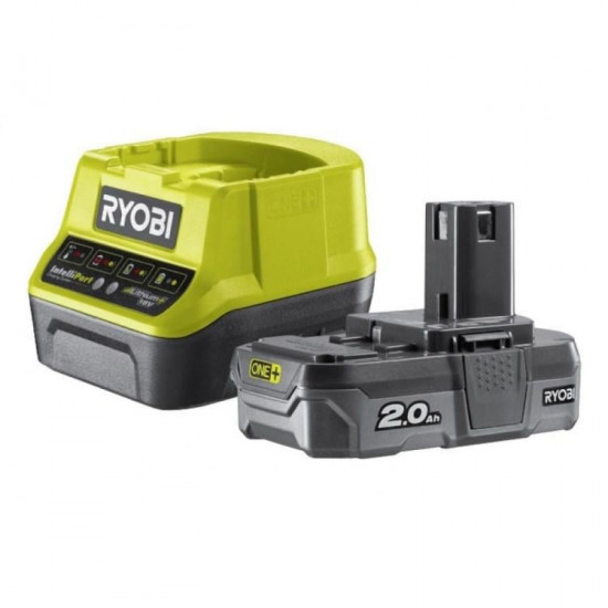 ენერგო კომპლექტი Ryobi ONE+ RC18120-120 18V 2.0 Ah ხელსაწყოები, ელექტრო ინსტრუმენტები ენერგო კომპლექტი Ryobi ONE+ RC18120-120 შეიცავს აკუმულატორს და დასატენ მოწყობილობას RC18120. ენერგო კომპლექტი Ryobi ONE plus RC18120-120 18V 2.0 Ah