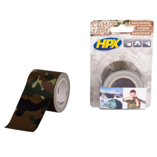 ლენტი არმირებული კამუფლაჟით HPX CA5005 5Mx48MM ხელსაწყოები, სამშენებლო მოწყობილობები ლენტი არმირებული კამუფლაჟით HPX CA5005 5Mx48MM ეს არის თვითწებვადი წყლის მიმართ მდგრადი ლენტი მაღალი ადჰეზიური სიმტკიცით. ლენტი არმირებული კამუფლაჟით HPX CA5005 5Mx48MM