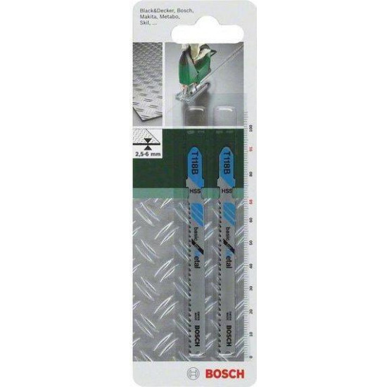 პირი ბეწვახერხის Bosch T118 B HSS 2 ც ხელსაწყოები, ინსტრუმენტების მასალები პირი ბეწვახერხის Bosch T118 B HSS 2 ც ეს არის გამძლე ბეწვახერხის პირი, რომელიც გამოიყენება ლითონის დასამუშავებლად. პირი ბეწვახერხის Bosch T118 B HSS 2 ც
