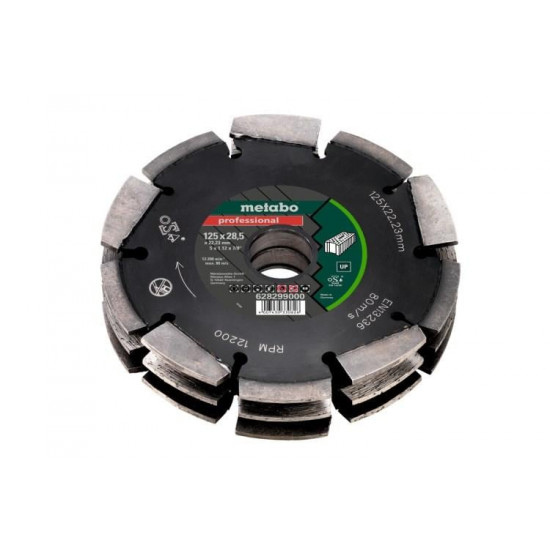ალმასის დისკი არხის საჭრელისთვის Metabo Professional UP 125 მმ (628299000) ხელსაწყოები, ინსტრუმენტების მასალები Metabos-ს პროდუქცია მუდმივად ამტკიცებს თავის ეფექტურობას. ალმასის დისკი არხის საჭრელისთვის Metabo Professional UP 125 მმ (628299000)
