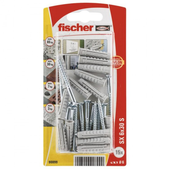 დუბელი განბჯენი სჭვალით Fischer SX6x30 GKS 15 ც 90899 ხელსაწყოები, სამაგრები გამოიყენება ზემტკიცე სამაგრის შესაქმნელად ჩამოსაკიდი ელემენტებისთვის. დუბელი განბჯენი სჭვალით Fischer SX6x30 GKS 15 ც 90899