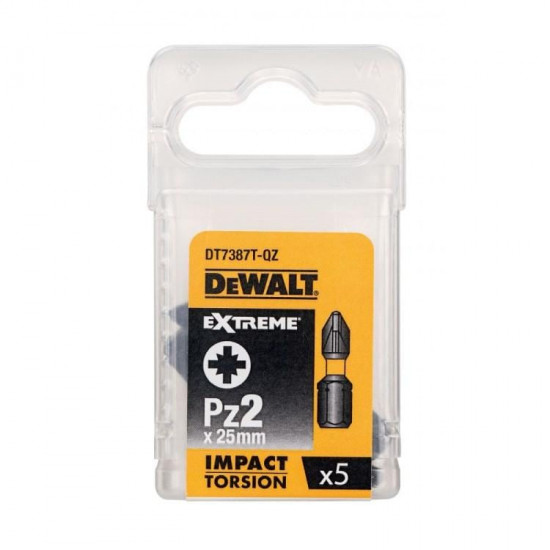 ბიტა დარტყმითი DeWalt IMPACT Torsion DT7387T-QZ PZ2 25 მმ 5 ც ხელსაწყოები, ინსტრუმენტების მასალები ტექნიკური მახასიათებლები:• მწარმოებელი: DeWalt• ბიტის ტიპი: PZ2 კომპლექტაცია:• ბიტა დარტყმითი DeWalt IMPACT Torsion DT7387T-QZ PZ2 25 მმ 5 ც ფიზიკური პარამეტრები:• სიგრძე: 25 მმ ბიტა დარტყმითი DeWalt IMPACT Torsion DT7387T-QZ PZ2 25 მმ 5 ც