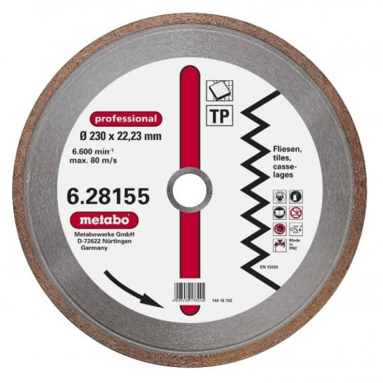 დისკო ალმასის Metabo professional TP 230x22,23 მმ, კერამიკა ხელსაწყოები, ინსტრუმენტების მასალები დისკო ალმასის Metabo professional TP 230x22,23 მმ, კერამიკა ტექნიკური მახასიათებლები:• მწარმოებელი: Bosch • ზომები: 230x22,23 mm დისკო ალმასის Metabo professional TP 230x22,23 მმ, კერამიკა