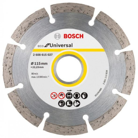 ალმასის დისკი Bosch ECO Universal 115х22.23 მმ ხელსაწყოები, ინსტრუმენტების მასალები ალმასის დისკი Bosch ECO Universal 115х22. ალმასის დისკი Bosch ECO Universal 115х22.23 მმ