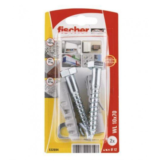 სამაგრი უნიტაზის Fischer WL10x70 2 ც 532694 ხელსაწყოები, სამაგრები Fischer აწარმოებს სამშენებლო სამაგრებს სხვადასხვა ტიპის სამუშაოებისთვის. სამაგრი უნიტაზის Fischer WL10x70 2 ც 532694