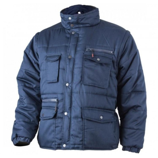 დათბილული ქურთუკი მოხსნადი მკლავით Coverguard POLENA 5PSLB L ლურჯი ხელსაწყოები, სპეცტანსაცმელი ტექნიკური მახასიათებლები:• მწარმოებელი: Coverguard ფიზიკური პარამეტრები:• მასალა: 35% ბამბა, 65% პოლიესტერის ქსოვილი• სიმჭიდროვე: 200 გრ/მ²• ზომა: L • ფერი: ლურჯი დათბილული ქურთუკი მოხსნადი მკლავით Coverguard POLENA 5PSLB L ლურჯი