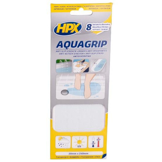 ლენტი მოცურების საწინააღმდეგო HPX AQUA GRIP AG2024 240x20 mm 8 ც ხელსაწყოები, სამშენებლო მოწყობილობები ლენტი მოცურების საწინააღმდეგო HPX AQUA GRIP AG2024 240x20 mm 8 ც ეს ლენტი გამოიყენება აუზების კიდეებთან, სააბაზანოში. ლენტი მოცურების საწინააღმდეგო HPX AQUA GRIP AG2024 240x20 mm 8 ც