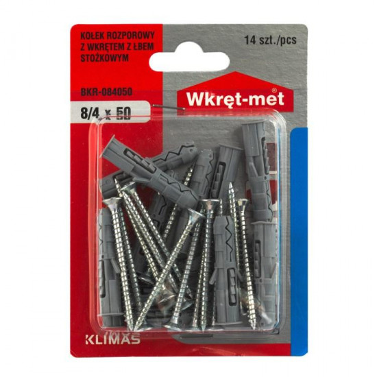 დიუბელი სჭვალით Wkret-met BKR-084050 8x50 მმ 14 ც ხელსაწყოები, სამაგრები Wkret-met BKR-084050 გამოიყენება მქუბუქი სამშენებლო ელემენტების დასამაგრებლად. დიუბელი სჭვალით Wkret-met BKR-084050 8x50 მმ 14 ც