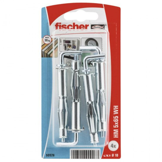 ანკერი Fischer HM-WH K NV 5x65 4 ც. ხელსაწყოები, სამაგრები მეტალის ანკერი Fischer HM-H ეს არის უნივერსალური სამაგრი კუთხოვანი ღრმულის მქონე ხრახნებისთვის, ყველა პანელური სამშენებლო მასალისთვის. ანკერი Fischer HM-WH K NV 5x65 4 ც.