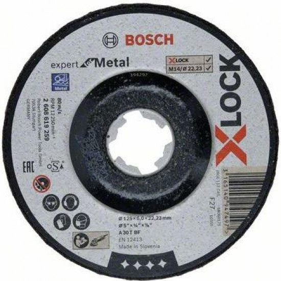 დისკი საჭრელი Bosch X-LOCK Expert for Metal 125x6x22.23 mm ხელსაწყოები, ინსტრუმენტების მასალები დისკი განკუთვნილია კუთხის სახეხი მანქანებისთვის X-LOCK შეერთების სისტემით. დისკი საჭრელი Bosch X-LOCK Expert for Metal 125x6x22.23 mm