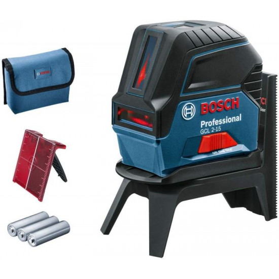 ლაზერული ნიველირი Bosch GCL 2-15 Professional (0601066E00) ხელსაწყოები, ელექტრო ინსტრუმენტები Bosch GCL 2-1 არის კომპაქტური და უნივერსალური ინსტრუმენტი ნებისმიერი ნიველირული სამუშაოსთვის მცირე მანძილზე. ლაზერული ნიველირი Bosch GCL 2-15 Professional (0601066E00)