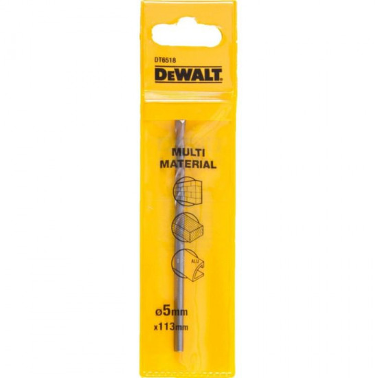 ბურღი უნივერსალური DeWalt Multimaterial DT6518-QZ 5x83/113 მმ ხელსაწყოები, ინსტრუმენტების მასალები ტექნიკური მახასიათებლები: • მწარმოებელი: DeWalt • საერთო სიგრძე: 113 მმ • სამუშაო სიგრძე: 83 მმ • დიამეტრი: 5 მმ ბურღი უნივერსალური DeWalt Multimaterial DT6518-QZ 5x83-113 მმ
