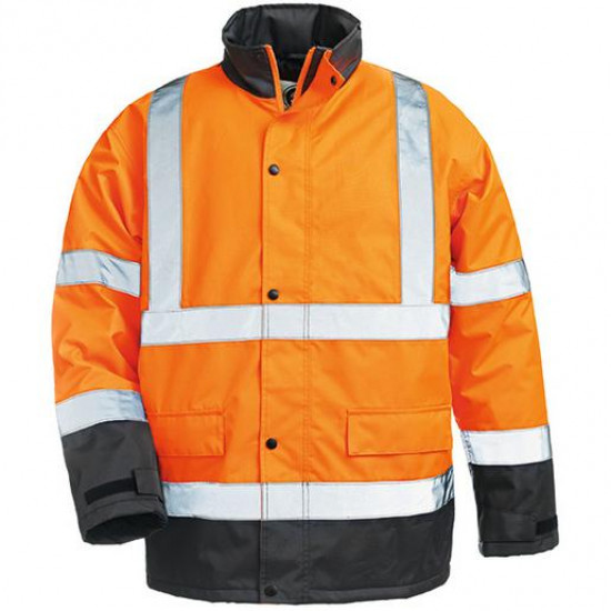 ქურთუკი შუქამრეკლით Coverguard Roadway 7ROAO M ნარინჯისფერი/მუქი ლურჯი ხელსაწყოები, სპეცტანსაცმელი ტექნიკური მახასიათებლები: • მწარმოებელი: Coverguard დამატებითი მახასიათებლები: • ელვა სარქველით • დამალული კაპიუშონი • შუქამრეკლი ზოლები • 2 გვერდითი ჯიბე • 1 შიდა ჯიბე ფიზიკური პარამეტრები: • გარე მა ქურთუკი შუქამრეკლით Coverguard Roadway 7ROAO M ნარინჯისფერი-მუქი ლურჯი