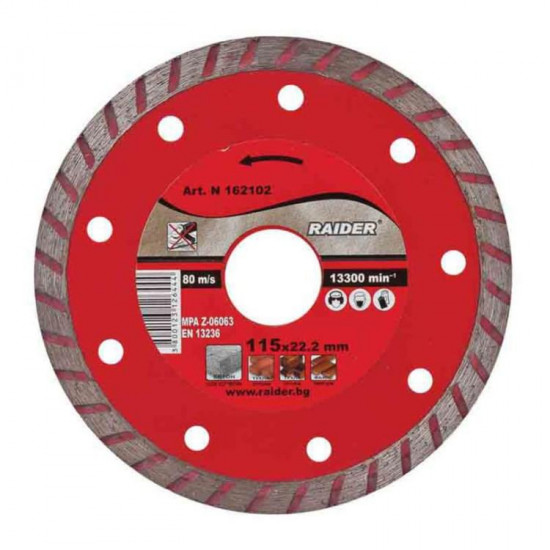 დისკო ალმასის Raider Turbo 180x22.2mm RD-DD07 ხელსაწყოები, ინსტრუმენტების მასალები დისკო ალმასის Raider Turbo 180x22. დისკო ალმასის Raider Turbo 180x22.2mm RD-DD07