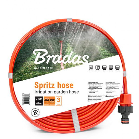 შლანგი სპრინკლერული 3 არხიანი BRADAS Spritz Hose WSH7,5 7.5 მ ხელსაწყოები, ბაღის ინსტრუმენტები შლანგი სპრინკლერული 3 არხიანი BRADAS Spritz Hose WSH7,5 7. შლანგი სპრინკლერული 3 არხიანი BRADAS Spritz Hose WSH7,5 7.5 მ