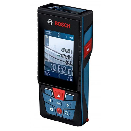 ლაზერული მანძილის საზომი Bosch GLM 120 C Professional (0601072F00) ხელსაწყოები, ელექტრო ინსტრუმენტები ციფრული ვიდეომაძიებელი ZOOM ფუნქციით უზრუნველყოფს სიზუსტეს დიდ მანძილზე, ხოლო ფერადი IPS დისპლეი მაღალი კონტრასტულობით - მონაცემების ოპტიმალურ ჩვენებას. ლაზერული მანძილის საზომი Bosch GLM 120 C Professional (0601072F00)