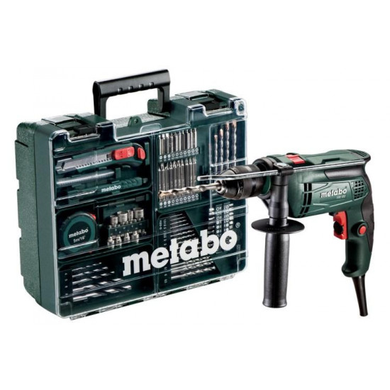 დარტყმითი დრელი Metabo SBE 650 SET (600671870) 650W + აქსესუარების ნაკრები ხელსაწყოები, ელექტრო ინსტრუმენტები დარტყმითი დრელი Metabo SBE 650 SET (600671870) 650W + აქსესუარების ნაკრები ელექტრონიკა Vario (V) უზრუნველყოფს ბრუნვის სიხშირის რეგულირებას მასალის თვისებებიდან გამომდინარე, ასევე შეგიძლიათ დარტყმითი დრელი Metabo SBE 650 SET (600671870) 650W plus აქსესუარების ნაკრები