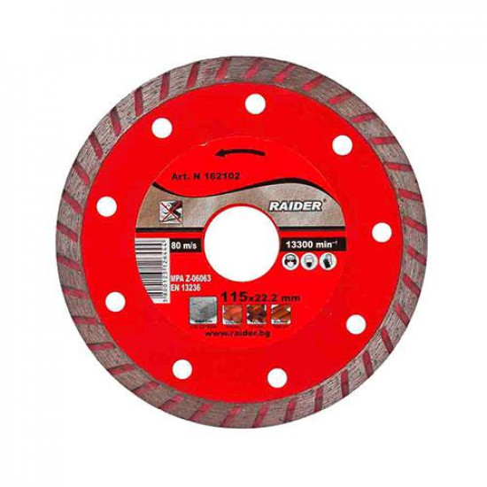 დისკო ალმასის Raider Turbo 230x22.2mm RD-DD08 ხელსაწყოები, ინსტრუმენტების მასალები დისკო ალმასის Raider Turbo 230x22. დისკო ალმასის Raider Turbo 230x22.2mm RD-DD08