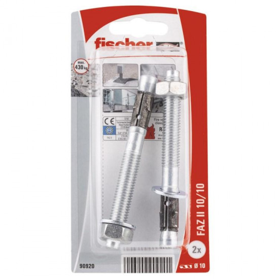 ანკერი Fischer FAZ II K NV 10/10 2 ც. ხელსაწყოები, სამაგრები ანკერული ბოლტი Fischer FAZ II გამოიყენება მძიმე ნივთების ბეტონზე დასამაგრებლად. ანკერი Fischer FAZ II K NV 10-10 2 ც.