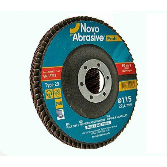 დისკო ლითონის სახეხი NovoAbrasive Profi 115*22,2 მმ t29 P60 ხელსაწყოები, სამღებრო ინსტრუმენტები დისკო ლითონის სახეხი NovoAbrasive Profi 115*22,2 მმ t29 P60 დისკო განკუთვნილია ლითონის, ხის და პლასტმასის ზედაპირების დასამუშავებლად. დისკო ლითონის სახეხი NovoAbrasive Profi 115x22,2 მმ t29 P60