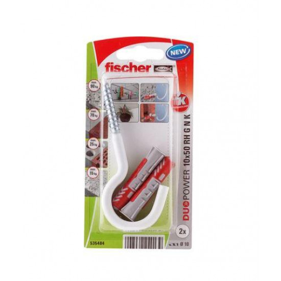 დიუბელი თვითმჭრელით რკალისებრი Fischer Duopower 10x50 RH G 2 ც 535484 ხელსაწყოები, სამაგრები გამოიყენება ზემტკიცე სამაგრის შესაქმნელად ჩამოსაკიდი ელემენტებისთვის. დიუბელი თვითმჭრელით რკალისებრი Fischer Duopower 10x50 RH G 2 ც 535484