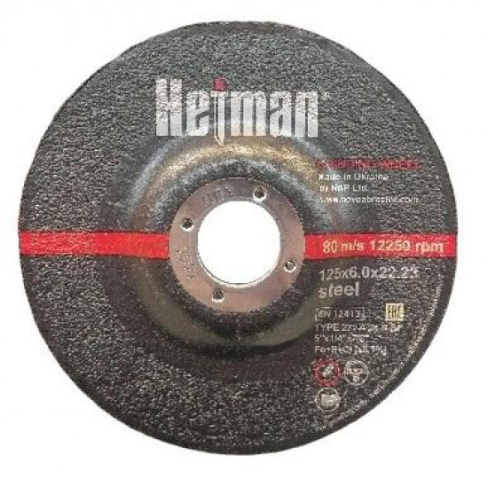 დისკი სახეხი Hetman 1/27 14А 125x6x22.23 მმ ხელსაწყოები, ინსტრუმენტების მასალები Hetman 1/27 14А არის სახეხი დისკი, გააჩნია მაღალი წარმადობა და სიმტკიცე. დისკი სახეხი Hetman 1-27 14А 125x6x22.23 მმ