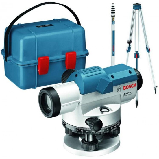 ოპტიკური ნიველირი Bosch GOL 20 D Professional (0601068402) ხელსაწყოები, ელექტრო ინსტრუმენტები Bosch GOL 20 D Professional იდეალურია შენობის გარეთ სამუშაოდ, მტკიცე კორპუსი უზრუნველყოფს დაცვას მტვრისგან და წყლის შხეფებისგან. ოპტიკური ნიველირი Bosch GOL 20 D Professional (0601068402)