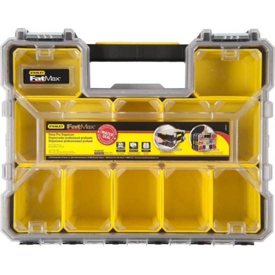 ორგანაიზერი Stanley FatMax 1-97-518 ხელსაწყოები, სამშენებლო მოწყობილობები Stanley-ს პლასტმასის წყალგამძლე ორგანაიზერი მეტალის ბოქლომებით. ორგანაიზერი Stanley FatMax 1-97-518