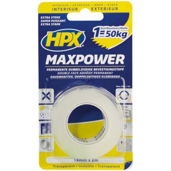 ლენტი ორმხრივი გამჭვირვალე HPX Maxpower HT1902 2Mx19MM ხელსაწყოები, სამშენებლო მოწყობილობები ლენტი ორმხრივი გამჭვირვალე HPX Maxpower HT1902 2Mx19MM ამ ლენტს გააჩნია მაღალი ადჰეზია და გამოდგება ყველა ტიპის ობიექტის მონტაჟისთვის. ლენტი ორმხრივი გამჭვირვალე HPX Maxpower HT1902 2Mx19MM