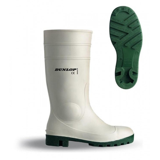 ჩექმები რეზინის Dunlop S40 თეთრი, დამცავი ცხვირით PVC 9HYSA42 ხელსაწყოები, სპეცტანსაცმელი ჩექმები რეზინის Dunlop S40 თეთრი, დამცავი ცხვირით PVC 9HYSA42 100% წყალგაუმტარი, ფოლადის დამცავი ცხვირით,რეზისტენტული სხვადასხვა ქიმიური საშუალებებთან. ჩექმები რეზინის Dunlop S40 თეთრი, დამცავი ცხვირით PVC 9HYSA42