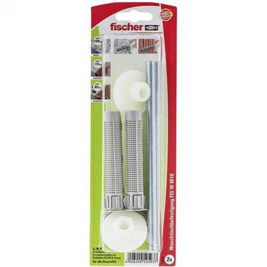 სანტექნიკური ფიქსატორის ნაკრები Fischer FIS W M 10 2 ც 503801 ხელსაწყოები, სამაგრები ეს არის სამაგრი ელემენტი, რომელიც გამოიყენება სანტექნიკური მოწყობილობების დასამაგრებლად ხის, ბეტონის, აგურის და ქვის ზედაპირებზე. სანტექნიკური ფიქსატორის ნაკრები Fischer FIS W M 10 2 ც 503801