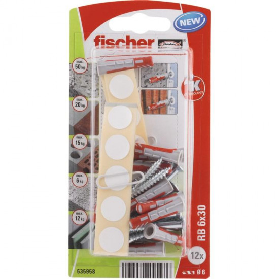 დიუბელი თვითმჭრელით Fischer Duopower 6x30 12 ც 535958 ხელსაწყოები, სამაგრები ეს არის სამაგრი ელემენტი, რომელიც გამოიყენება სანტექნიკური მოწყობილობების დასამაგრებლად ხის, ბეტონის, აგურის და ქვის ზედაპირებზე. დიუბელი თვითმჭრელით Fischer Duopower 6x30 12 ც 535958
