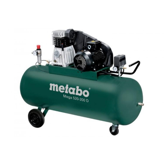 კომპრესორი Metabo MEGA 520-200 D 3000W (601541000) ხელსაწყოები, ელექტრო ინსტრუმენტები კომპრესორი Metabo MEGA 520-200 D 3000W (601541000) ეს არის მძლავრი და საიმედო კომპრესორი. კომპრესორი Metabo MEGA 520-200 D 3000W (601541000)