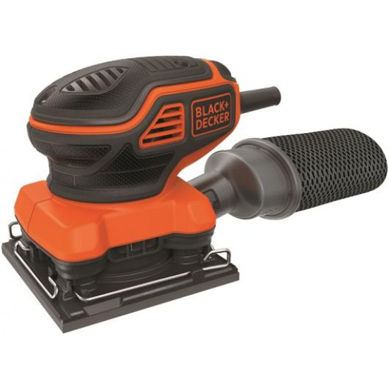 ვიბრაციული სახეხი მანქანა Black+Decker KA450-QS 220W ხელსაწყოები, ელექტრო ინსტრუმენტები მტვრის შესაგროვებელი სისტემა უზრუნველყოფს სისუფთავეს სამუშაო ადგილას. ვიბრაციული სახეხი მანქანა Black plusDecker KA450-QS 220W