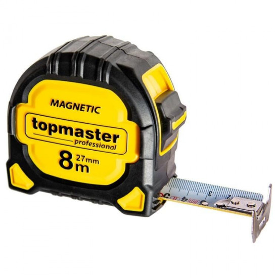 საზომი რულეტი Topmaster 260200 8 მ 27 მმ ხელსაწყოები, ხელის ინსტრუმენტები ტექნიკური მახასიათებლები: • მწარმოებელი: Topmaster დამატებითი მახასიათებლები: • მაგნიტური დასასრული • მაგნიტური წვერი ფიზიკური პარამეტრები: • სიგრძე: 8 მ • ლენტის სიგანე: 27 მმ საზომი რულეტი Topmaster 260200 8 მ 27 მმ