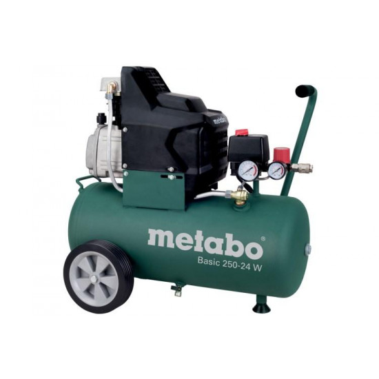 კომპრესორი Metabo BASIC 250-24 W (601533000) ხელსაწყოები, ელექტრო ინსტრუმენტები კომპრესორი Metabo BASIC 250-24 W (601533000) რეგულირებადი სამუშაო წნევა, რომელიც ორიენტირებულია კონკრეტულ გამოყენებაზე მიიღწევა მანომეტრიანი რედუქტორის საშუალებით. კომპრესორი Metabo BASIC 250-24 W (601533000)