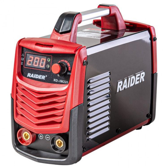 შესადუღებელი აპარატი Raider RD-IW220 200A ხელსაწყოები, ელექტრო ინსტრუმენტები Raider RD-IW220-ს გააჩნია გადატვირთვის ინდიკატორი, შესადუღებელი დენის რეგულატორი, LCD დისპლეი. შესადუღებელი აპარატი Raider RD-IW220 200A