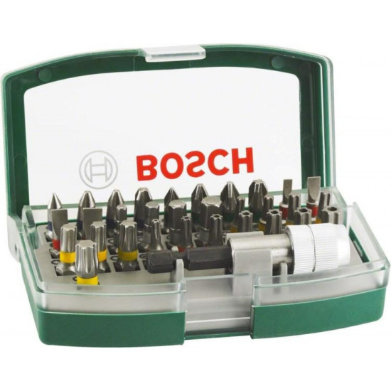 ბიტების ნაკრები Bosch 2607017063 მმ 32 ც ხელსაწყოები, ინსტრუმენტების მასალები Bosch 2607017063 არის ბიტების ნაკრები, რომელიც განკუთვნილია სამაგრი ელემენტების მონტაჟისთვის და დემონტაჟისთვის. ბიტების ნაკრები Bosch 2607017063 მმ 32 ც